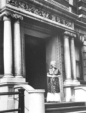 Alice Neel in front of her apt. in NYC, 1968 by Lida Moser